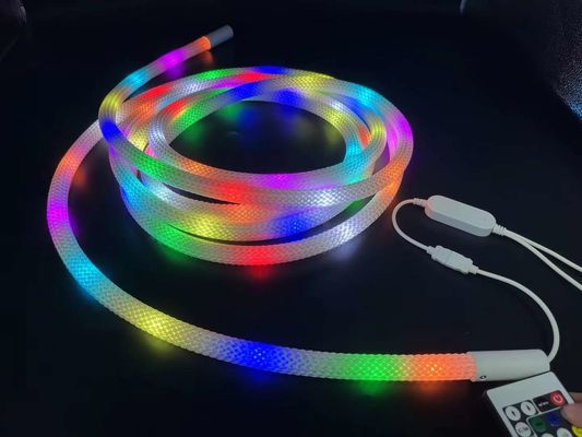 360 Degree SMD 2835 LED Fabric Strips 240D/M RGBIC Running Color 12V 24V IP65 White Round RGB Neon Lights