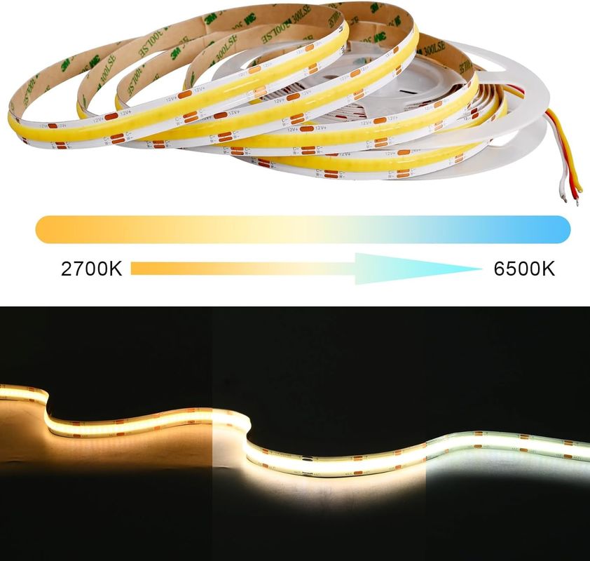 560LEDs COB LED Strip 90 CRI CCT Flexible COB 3M с адаптером и мини-РЧ контроллером