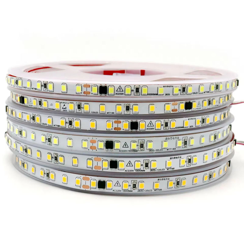 IP20 2835 220v светодиодный световой лента высокое напряжение 8MM 120led/M 240led/M высокая яркость 2835 самоклеящийся в Европе