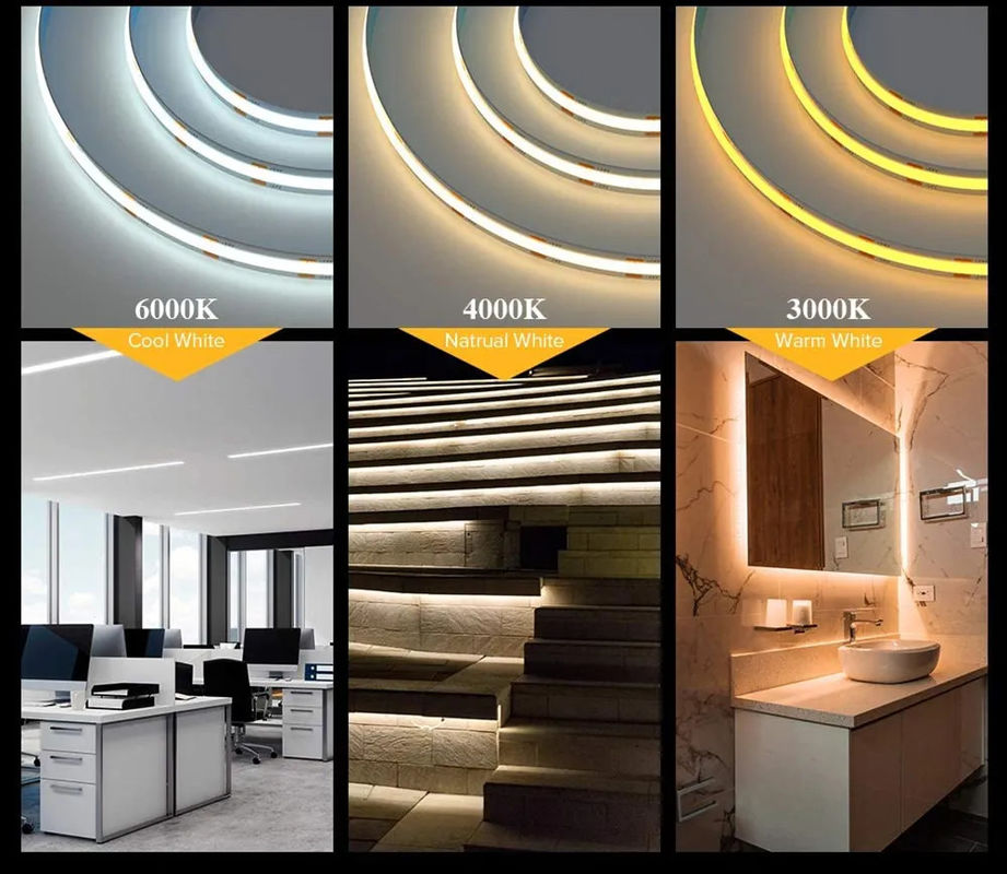 Горячая продажа 480leds 12W/M Dimmable IP20 90Ra COB LED Strip 12V/24V Входное напряжение