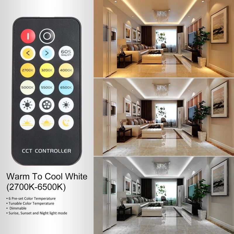 COB светодиодные ленточные огни CCT (2700K-6500K настраиваемые) 2M 560LEDs/m CRI90 Led Tape Light Kit с коробкой пакета с светодиодными лентами для дома