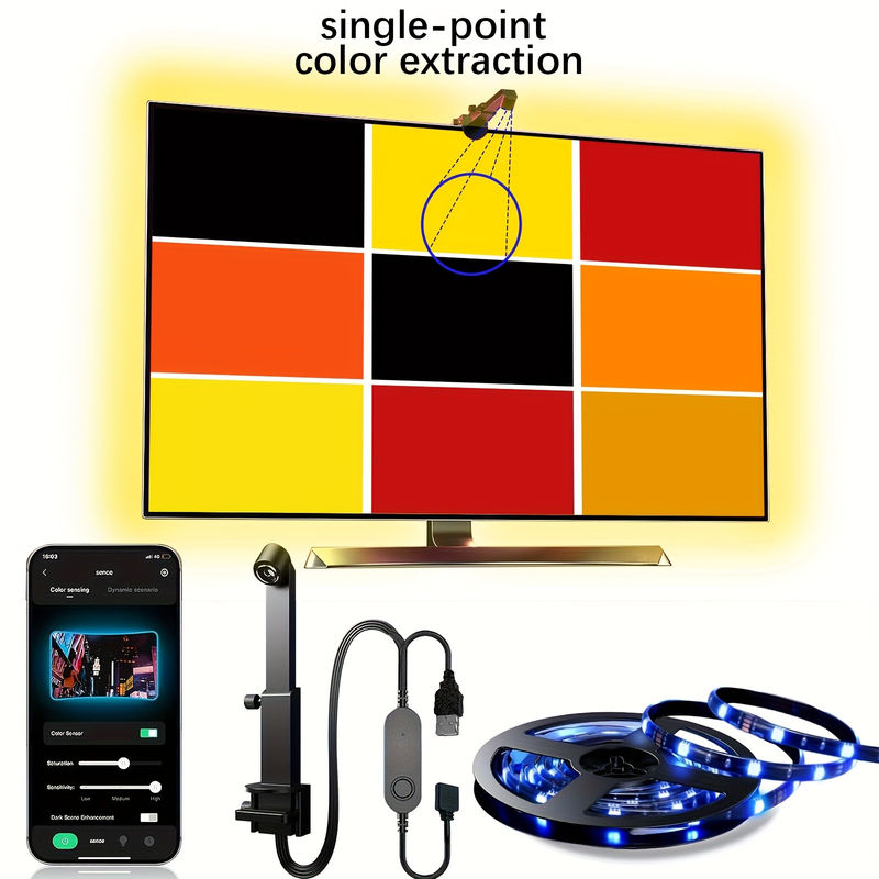 Домашнее украшение 3.8M 5M USB IP20 TV LED фонари с музыкой WIFI TUYA Smart Home APP Control