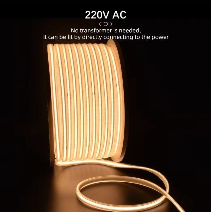 288LED высоковольтный 110V 220V гибкий COB светодиодный свет 2700K 3000K 4000K 6000K