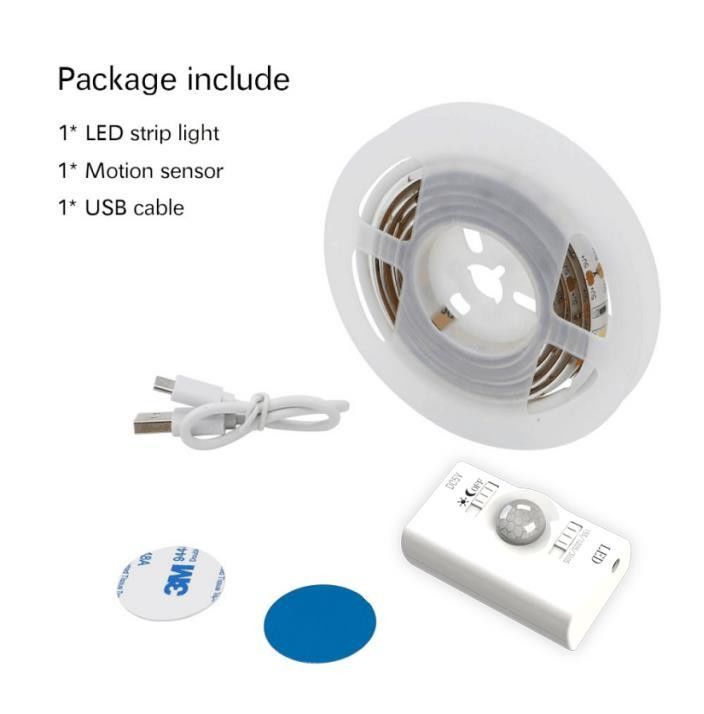 SMD2835 светодиодный светодиод с датчиком движения 1 м длина USB перезаряжаемый режим дня и ночи