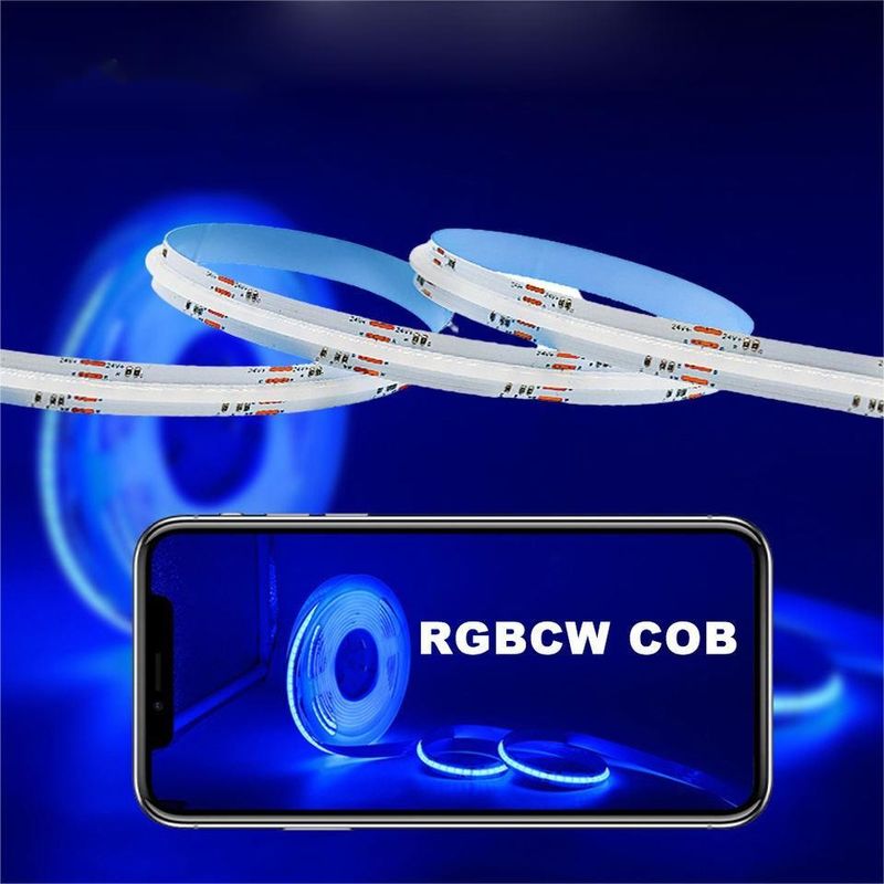 Светодиодная лента 5м/сп Smd 320 384 840с/м водонепроницаемая гибкая Cob Led Strip Dc 24v Ra90 RGBCCT 3000k 4000k 6000k