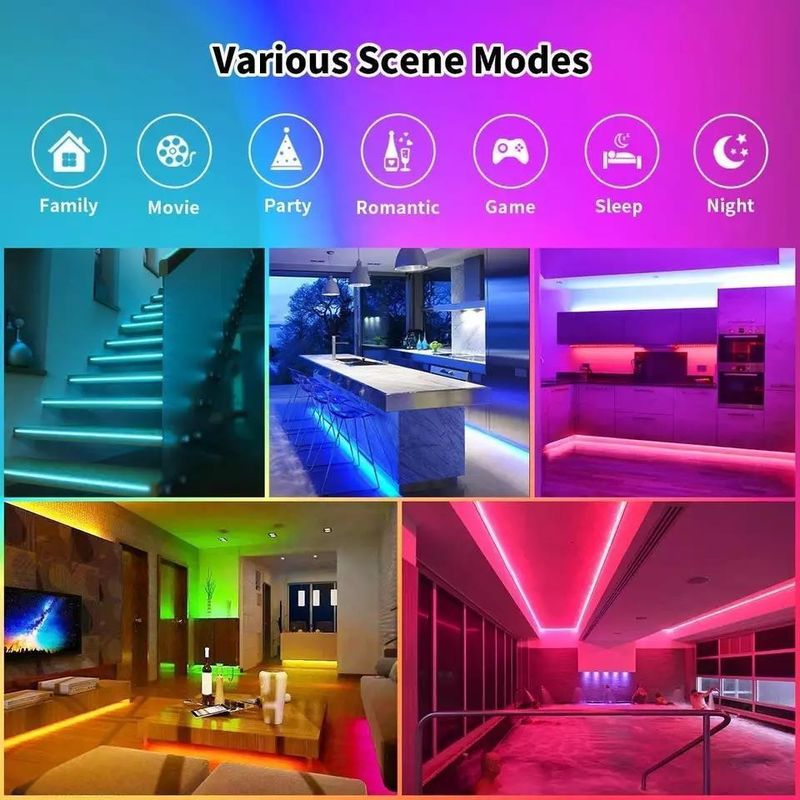 Долговечное освещение водонепроницаемое IP65 30d/m 5050 RGB светодиодные световые полосы с пультом дистанционного управления