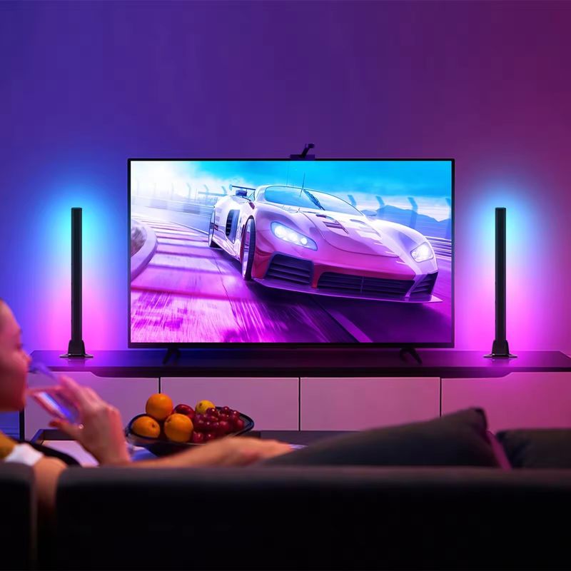 18LEDS цветопеременная RGB RGBIC напольная лампа для декорации спальни в размерах 30 см и 50 см