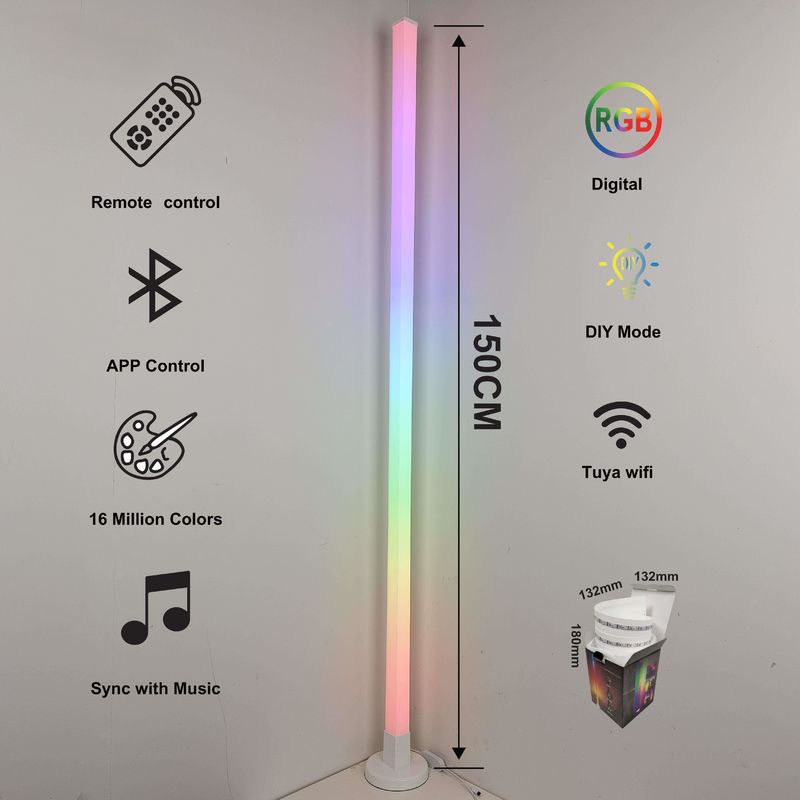 2024 Atmosphere Smart Home Light Rgb Led Floor Lamp с железной основой и дистанционным управлением