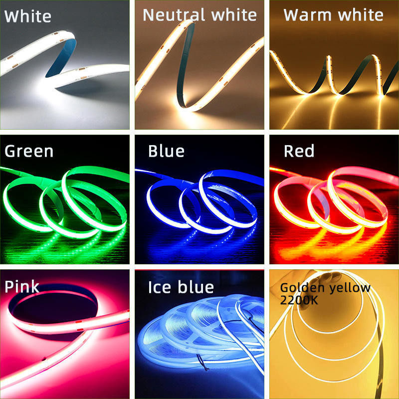1000lm 12V 24V 5mm 8mm 10mm Cob Led Strip Light для дома