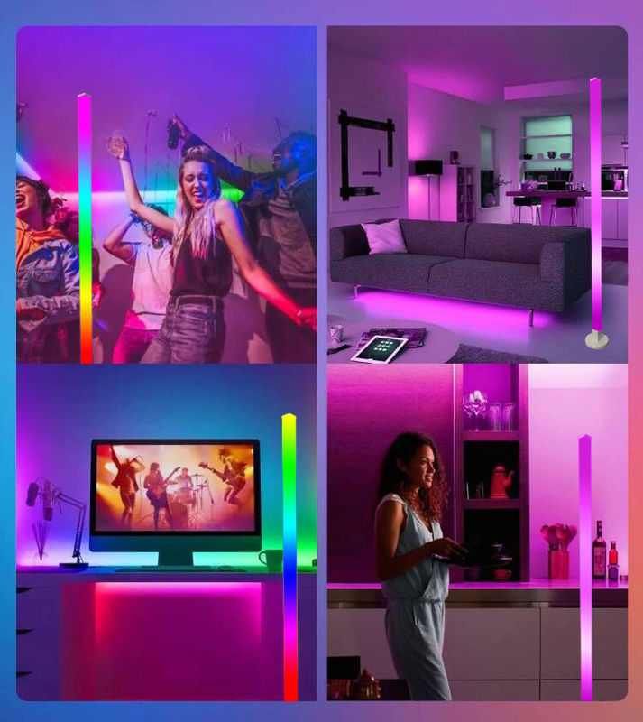 DIY домашнее украшение RGB напольное освещение с управлением музыкой Bluetooth и пульта дистанционного управления