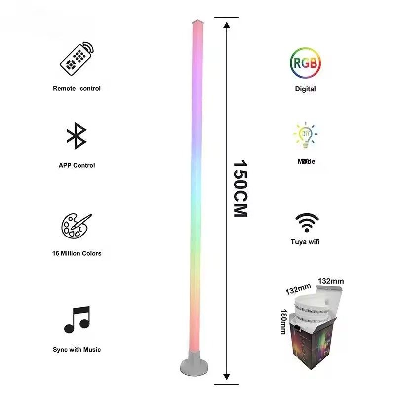 DIY Atmosphere Smart Home Light Rgb Led Floor Corner Lamp с инфракрасным дистанционным управлением
