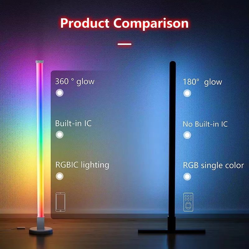 DIY Atmosphere Smart Home Light Rgb Led Floor Corner Lamp с инфракрасным дистанционным управлением