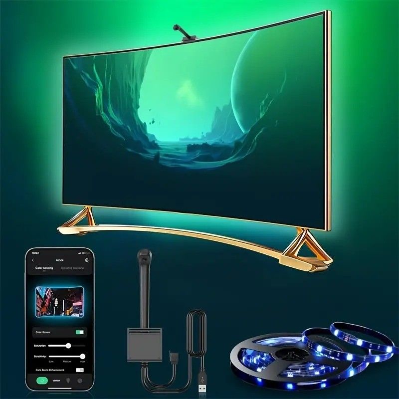 Технология постоянного тока подключения Wifi Immersion TV LED фонари для 65-75 дюймов Помощник