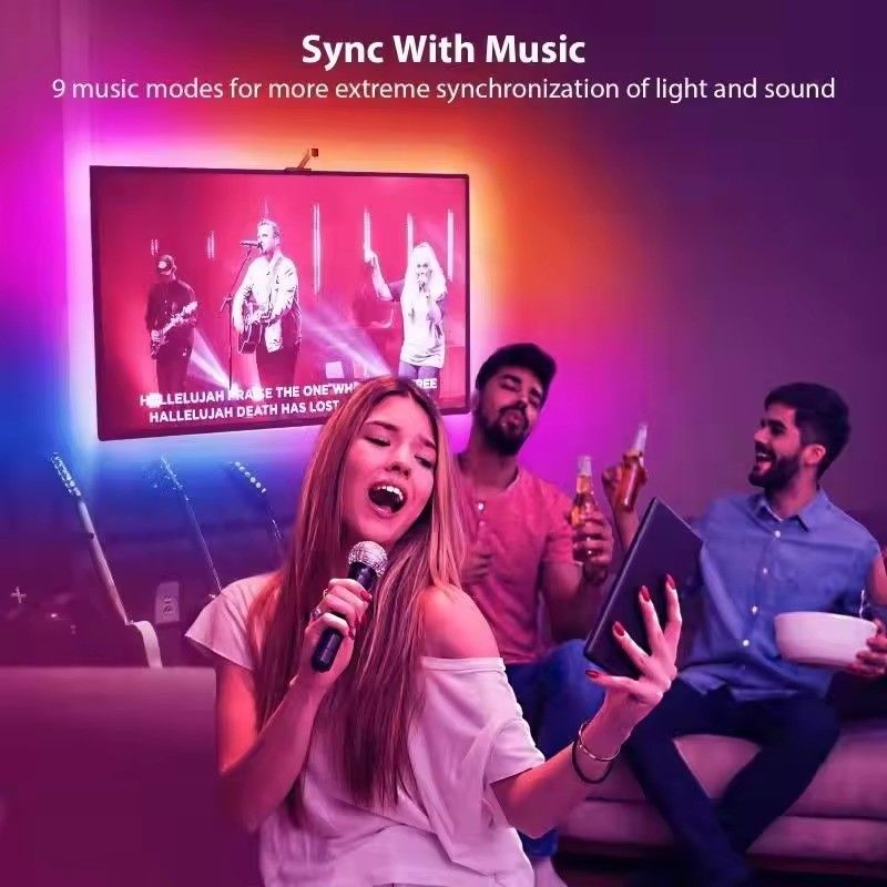 55-65 дюймов Alexa Google Home Ambient Smart App Wifi Immersion TV LED Backlights 3,8м 12,5ft ROLL с камерой