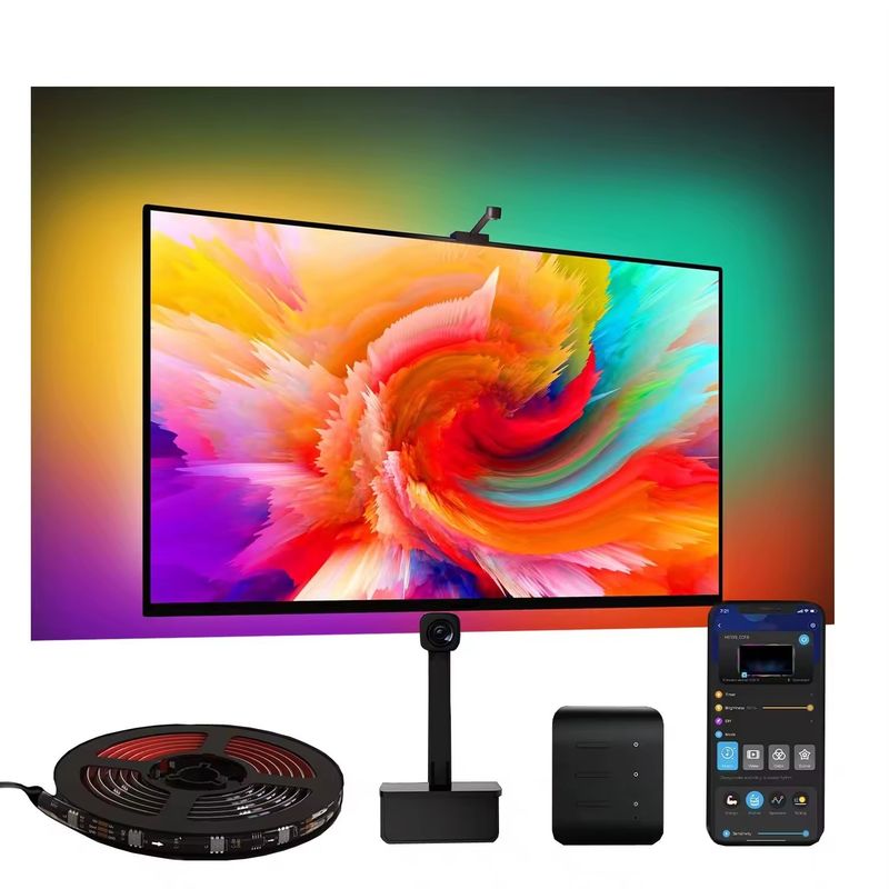 RGB декоративная панель светодиодный смарт-телевизор подсветка полосы светильники с камерой IP20 3.8m 12В для телевизора