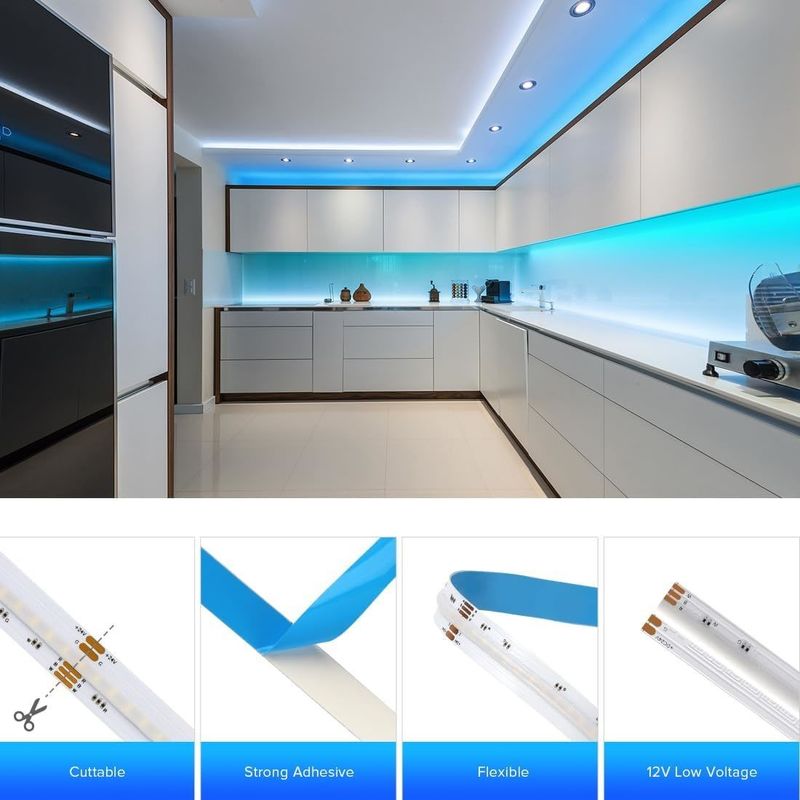 100lm/w Лампа Световая эффективность RGBW 784leds Smart COB Led Strip для домашнего убранства