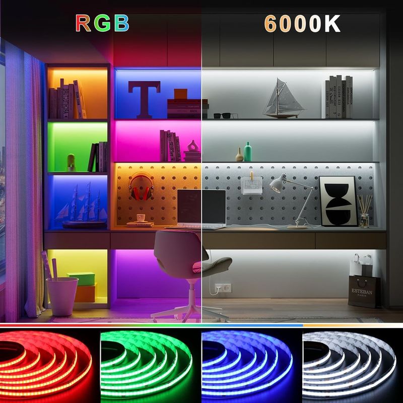 100lm/w Лампа Световая эффективность RGBW 784leds Smart COB Led Strip для домашнего убранства
