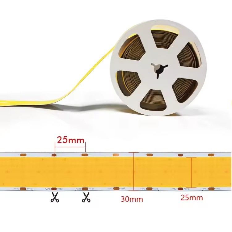 Сверхширокие 1600LED Ultra Wide COB LED Strip 80 Индекс цветопередачи IP20 Рейтинг 30000 рабочих часов для проекта
