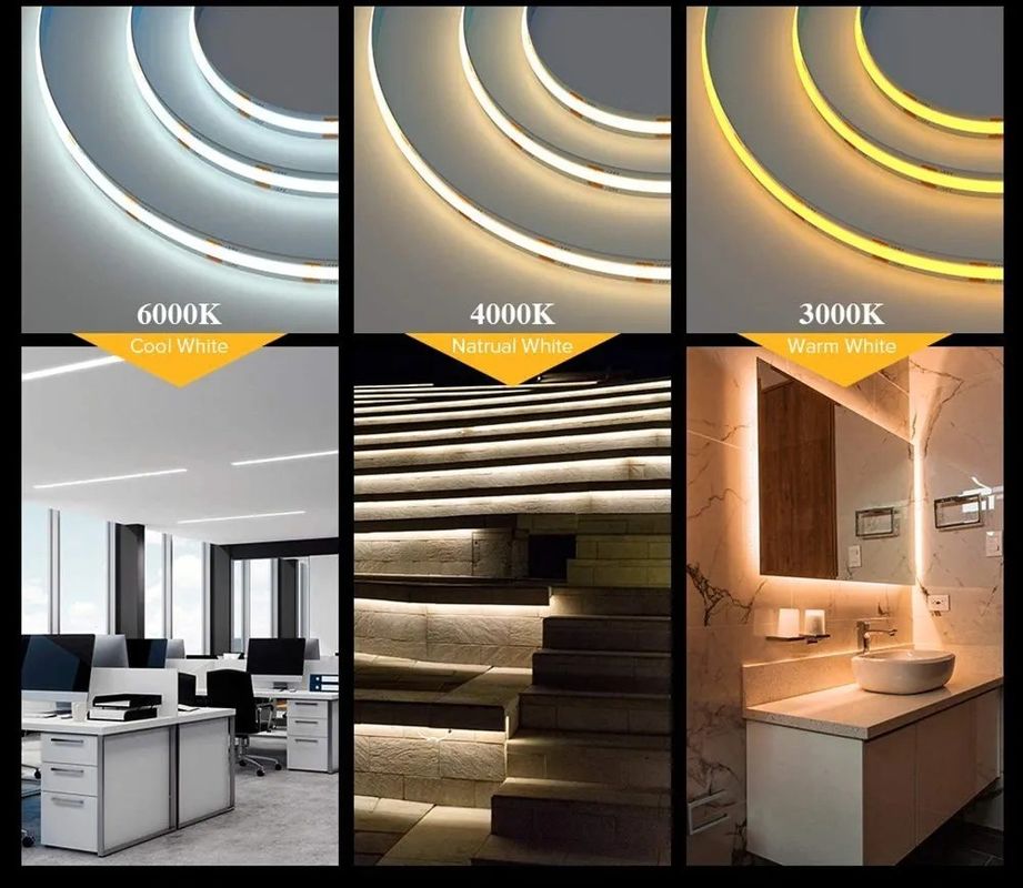NO Dimmer Support LED COB Strip 24V 12V 5m Roll для решения освещения